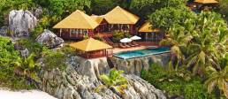 Private Pool Twin Residence auf den Felsen des Fregate Island Private