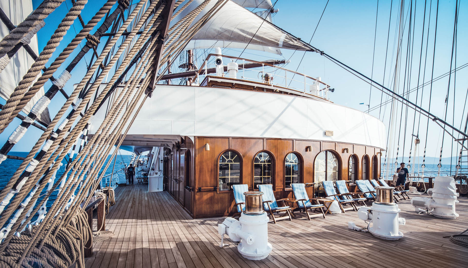 Deck und Takelage der SEA CLOUD