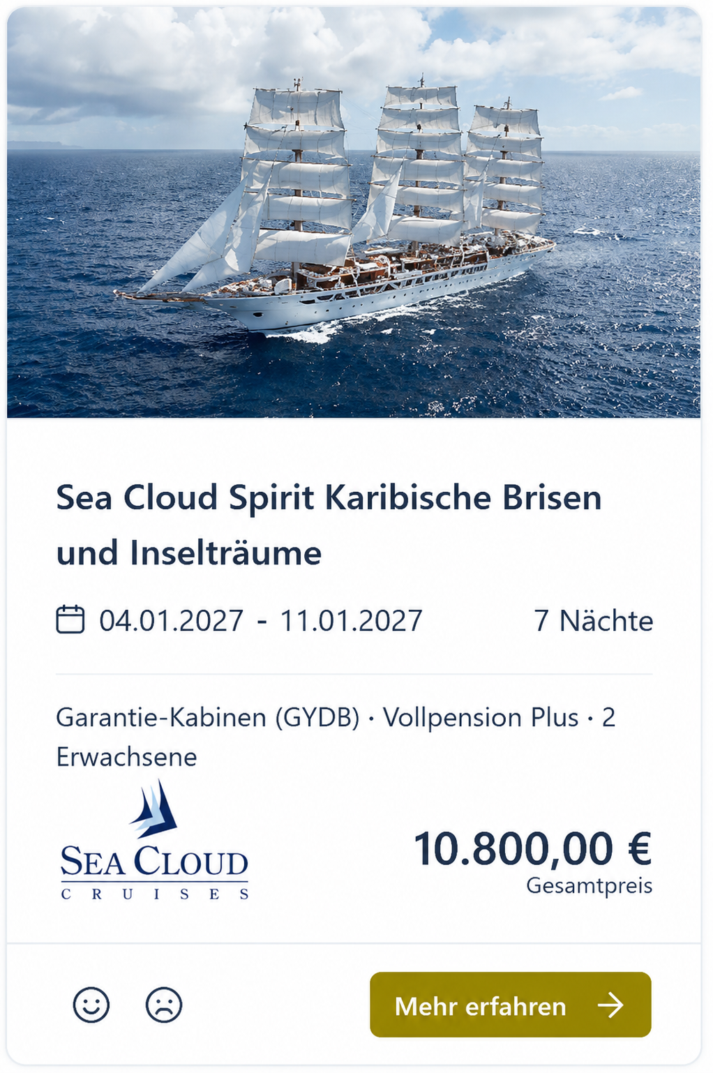 SEA CLOUD Spirit Karibische Brisen und Inselträume